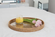 Round Serving Tray w/ Glass