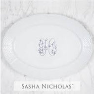 Weave Oval Platter with monogram