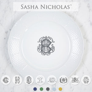 Sasha Nicholas white weave dinner plate