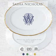 Sasha Nicholas Gold Trim Platter W/Monogram