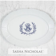 Sasha Nicholas Large White Weave Oval Platter